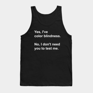 Color blindness funny t-shirt Tank Top